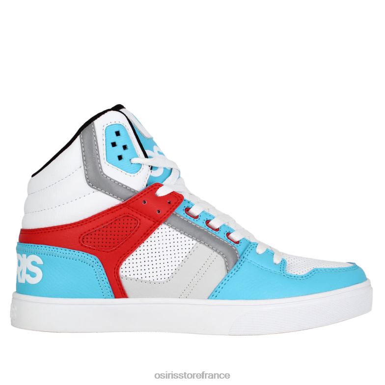 Osiris unisexe cloner 6N4H824 chaussure blanc/rouge/cyan